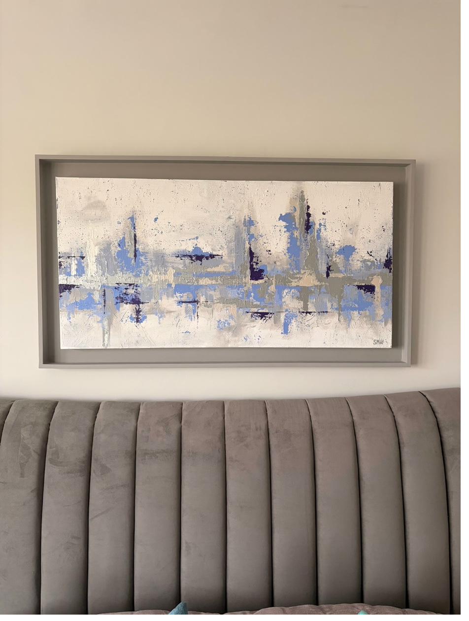 Grey blue cityscape abstract