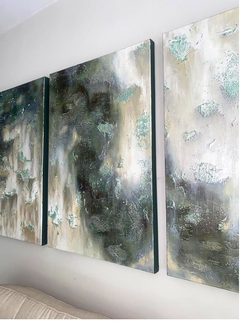 Triptych close up texture