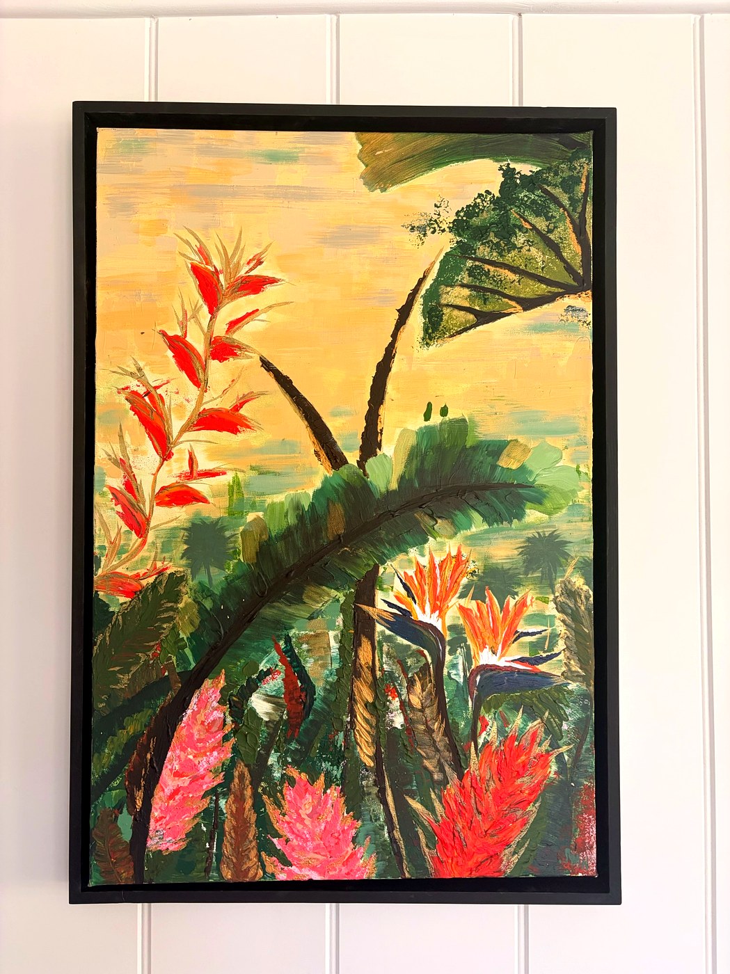 Tropical botanical painting — left