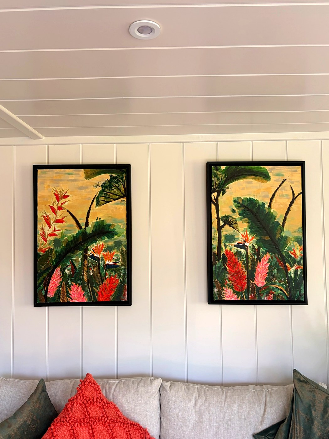 Tropical botanical diptych in situ