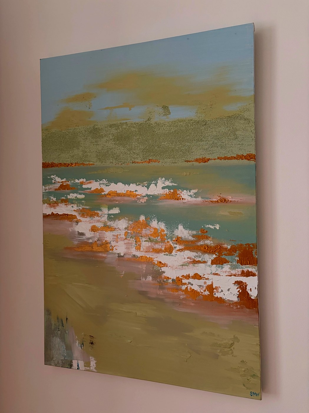 Sandy beach seascape painting