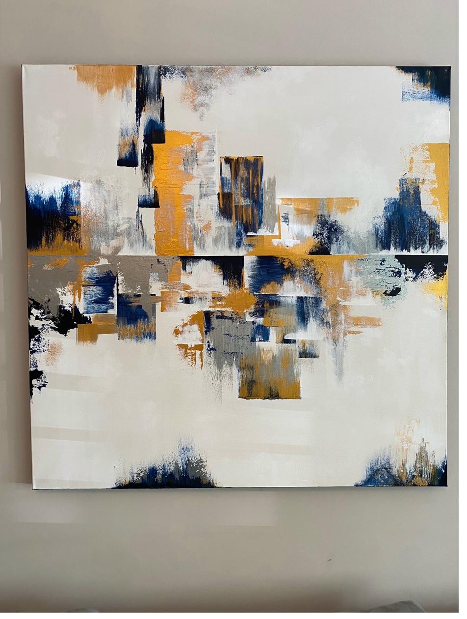 Navy and gold abstract