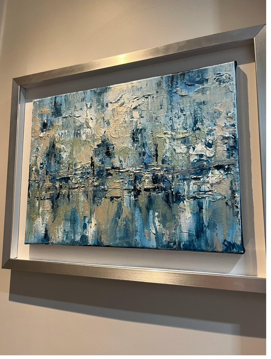 Teal textured abstract